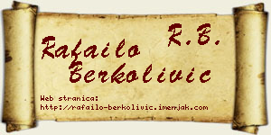 Rafailo Berkolivić vizit kartica